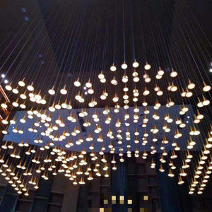 Lámpara de Araña LED de Estilo Moderno y Lujoso con 50 Cristales de Acero, 90 Luces Nórdicas, <span class=keywords><strong>Cristal</strong></span> Personalizado para Bodas y Cafeterías, Lámpara Nórdica - Product Image 4