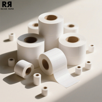 Étiquettes thermiques auto-adhésives avec logo d'impression personnalisé Rouleau d'emballage d'autocollants Autocollants d'étiquettes en vinyle en papier blanc vierge par sublimation