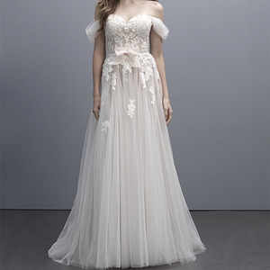 Nuevos Productos, <span class=keywords><strong>Vestidos</strong></span> <span class=keywords><strong>de</strong></span> Novia <span class=keywords><strong>Baratos</strong></span> Blancos <span class=keywords><strong>de</strong></span> Tul con Bordado Sexy y Escote Corazón para Boda - Product Image 1