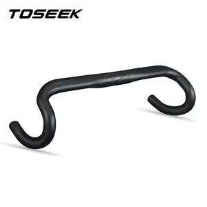 TOSEEK-Manillar de carbono para bicicleta de carretera, barra curvada de reducción de resistencia, piezas de 400/420/440mm, enrutamiento externo, color negro mate