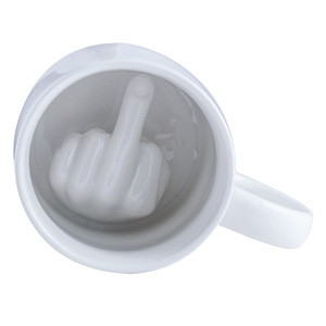 Taza de Café de Cerámica con Dedo Medio Levantado, 14 Onzas, para Leche, Té, Regalo Divertido para Año Nuevo, Navidad, Halloween, Cumpleaños - Product Image 1