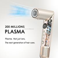 Sèche-cheveux professionnel OEM 8-en-1 à technologie plasma, anti-frisottis, 1400W, 3 vitesses, moteur sans balais, soin des cheveux, approvisionnement direct usine
