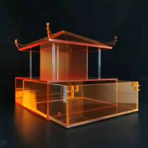 Caja de Almacenamiento Acrílica en Forma de Gazebo, Ecológica, Lavable, Caja de Regalo Creativa Personalizada y Modelo Artístico de Alta Gama, Estilo Clásico - Product Image 1