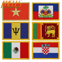 Écusson brodé 3D du drapeau haïtien, badge en tissu pour blazer avec décoration en dentelle, patchs brodés thermocollants pour vêtements