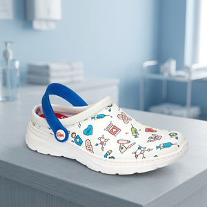 Prêt à expédier Chaussures de travail de haute qualité fabriquées en Espagne CE Standard Unisexe Imprimé Sabot respirant avec sangle arrière pliable, Tech - Product Image 3
