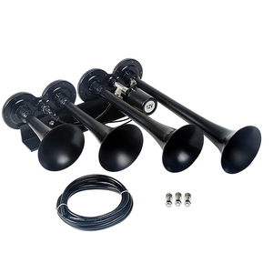 Bocina de Aire Súper Ruidosa de 185DB con 4/Cuatro Trompetas de Metal Cromado para Tren, Coche, Vehículo, Camión, Barco 12/24V - Product Image 3