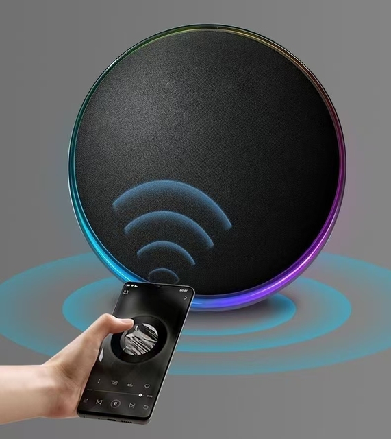 Unique Comet Shape Portable Subwoofer Stereo Sound Custom Logo Wireless Surround RGB LED Lights15W USB TF Card Speaker