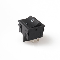 Interruptor Basculante 22x19.5 KCD5-201N con Luz Roja e Iluminación DPST 125V/250V 6A/10A 10000 Ciclos, Carcasa de Latón PA66, Conexión Rápida