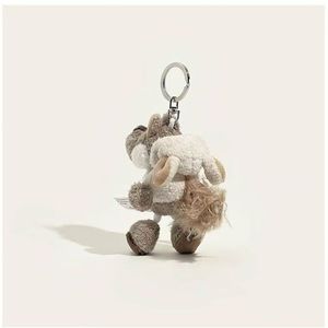 Portachiavi Peluche Lupo Carino in Pelle di Pecora, Giocattolo Morbido Imbottito a Forma di Animale Cartone Animato, Ciondolo per Borsa, Regali di Natale - Vendita all'Ingrosso - Product Image 5