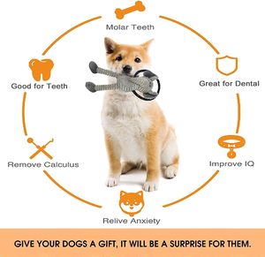 Mainan Anjing dari Tali - Menjaga Anjing Tetap Sibuk dengan Permainan Tarik-Tarik, Mainan Anjing Berbulu Interaktif dan Berbunyi untuk Anjing Kecil, Sedang & Besar - Product Image 6