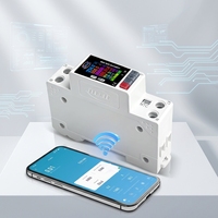 Interrupteur intelligent Jiuji Tuya, disjoncteur, compteur d'énergie LCD, mesure de la puissance KWh, minuterie, relais, télécommande, application Smart Life