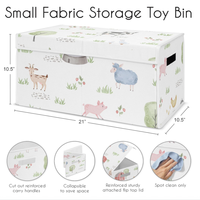 Boîte de rangement pliable en tissu Oxford avec imprimé de dessins animés, grands bacs de rangement avec poignées, coffre de rangement pour jouets pour enfants