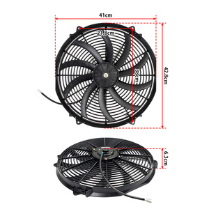 Ventilador de refrigeración universal para radiador de coche, 12V 80W 41cm, con función de succión y soplado, para actualización y reacondicionamiento. - Product Image 1