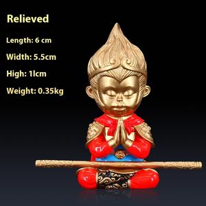 ของตกแต่งแดชบอร์ดรูปซุนหงอกงโลหะทองแดงบริสุทธิ์สามารถปรับแต่งได้เครื่องประดับในรถยนต์ที่มีรูปปั้นพระพุทธรูปเป็นราชาลิงต่อสู้ - Product Image 4