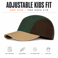 Casquette de baseball pour enfants à blocs de couleur, 5 panneaux, logo personnalisé, pour tout-petits, garçons et filles, réglable, chapeau de soleil d'extérieur, vente en gros, fournisseur OEM