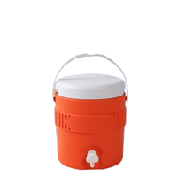 Glacière Moderne Orange en Plastique avec Robinet, Isolation Thermique, Étanche, Portable, Seau Vietnamien, Capacité 3/8L, pour Usage Alimentaire Extérieur