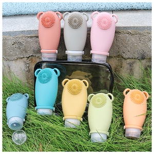 Botellas de viaje de silicona portátiles, ecológicas, reutilizables, con certificación FDA, a prueba de fugas, para champú, acondicionador, loción y cosméticos. - Product Image 1