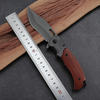 Couteau de survie pliant d'extérieur Hongrui 2026 en acier 3Cr13, personnalisable en gros, couteau de poche pour le camping et la chasse, couteau à manche en bois