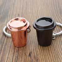 Porte-clés pendentif photo numérique 3D personnalisable en acier inoxydable, design tasse à café écologique, commémoratif créatif en métal pour voiture