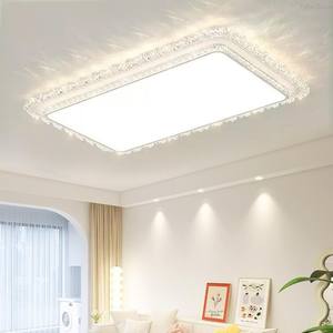 Plafonnier LED moderne de luxe rectangulaire carré en fer et acrylique pour salon, chambre à coucher, intérieur, protection des yeux - Product Image 1