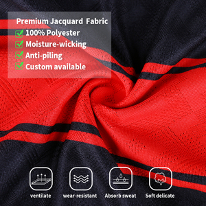 Camiseta de Fútbol Sublimada Transpirable de Poliéster Jacquard, Camisetas Deportivas Personalizadas al por Mayor, Fabricantes de Uniformes de Fútbol - Product Image 3