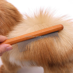 أدوات مصنعة احترافية مقبض خشبي من الفولاذ المقاوم للصدأ أسنان للحيوانات الأليفة القطط الكلاب تشذيب الشعر طقم أدوات لإزالة التشابك والعقد - Product Image 5