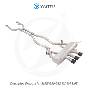 YT thép không gỉ giữa phía sau Muffler (trung tâm Quad - Exit) cho mới BMW G80 g82 M3 M4 <span class=keywords><strong>3</strong></span>.0T - Product Image 4