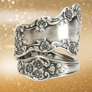 925 Sterling Silver Adjustable <b>Spoon</b> <b>Ring</b> With Oxidized Finish Featuring Diamond and Pearl Fine Jewelry Gifts for Women - Product Image 2