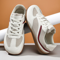 Chaussures décontractées pour hommes à bout large 39-48, en cuir PU et maille patchwork, baskets rétro en daim, grandes tailles, chaussures de sport pour l'extérieur