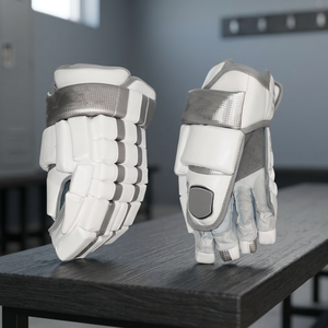 SPORTEX WEARS Ice Hockey Gloves Full Finger Breathable Polyester <b>Hook</b> Loop Closure Unisex All Seasons White Gray - Product Image 4
