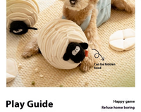 Jouet à mâcher Juicepet en peluche écologique pour chien, anti-stress, à sentir, facilement détachable, résistant aux morsures, avec compartiment à friandises caché