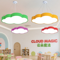 Lampu Gantung LED Pelindung Mata untuk Ruang Kelas TK 60cm 90cm Lampu Plafon Awan Warna-warni Lampu Penerangan Taman Bermain Anak