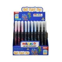 Stylo bille transparent en gros, encre bleue 0,7 mm, 50 pièces par boîte pour usage quotidien des étudiants
