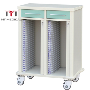 Chariot de dossier médical à double rangée en ABS complet pour hôpital, 20/25/40/50 compartiments, chariot de dossier médical avec tiroirs - Product Image 4