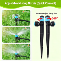 Penyiram Mikro Tipe Tiang Delapan Lubang dengan Nosel Penyemprot Multi Outlet untuk Irigasi Mikro Kebun dan Bedeng Bunga