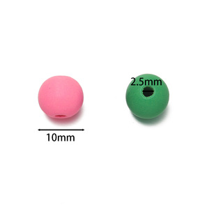Cuentas redondas de madera de color sólido de 10 mm, cuentas sueltas para hacer joyería DIY, pulseras y collares hechos a mano. - Product Image 2