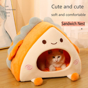 Cama para Gatos Plegable, Lavable, Ecológica y Cálida para Invierno, con Funda 100% Algodón para Mascotas Pequeñas - Product Image 1