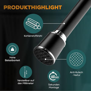 ARODDY <span class=keywords><strong>Tringle</strong></span> à rideau télescopique en acier <span class=keywords><strong>de</strong></span> 43.3 à 74.8 pouces <span class=keywords><strong>sans</strong></span> perçage Pince extensible Pôle à rideau Duschvorhangstange Set - Product Image 5