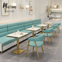 Chaises de restaurant en marbre pour café moderne, ensemble table et banquette, mobilier écologique et durable