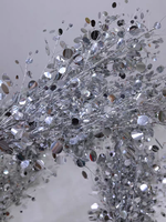 Bouquet de fleurs géantes en sequins argentés ronds pour décoration de mariage, brindilles dorées, accessoires pour arrangements de mariage