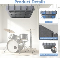 Panneaux acoustiques suspendus au plafond, design gaufré élégant, grands panneaux acoustiques en feutre PET insonorisants pour bureau et studio