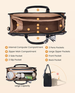 Borsa per Laptop LOVEVOOK di Lusso 15.6 Pollici in Pelle PU, Valigetta per Computer, Borsa a Mano per Insegnanti, Ufficio e Lavoro con Foulard in Seta - Product Image 5