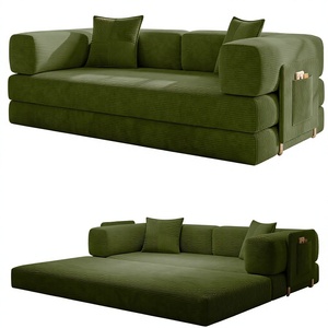 Divano <span class=keywords><strong>Letto</strong></span> Pieghevole Moderno 5-in-1 da 79'' con Schienale Trapuntato e Gambe in Metallo, Convertibile, Senza Struttura, Comodo, Pieghevole, in Schiuma, Modulare, per Soggiorno - Product Image 2