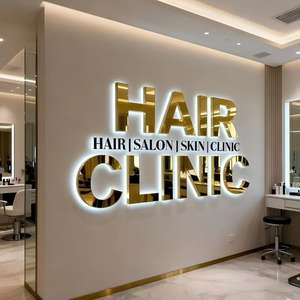High Quality Indoor Luxury Custom Salon logo Light <b>Sign</b> Custom External Wall logo Design Signage 3D Led <b>Letter</b> Business <b>Sign</b> - Product Image 3