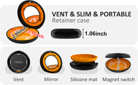 Boîte de rangement pour appareil dentaire avec logo personnalisé, miroir et évents, boîte en plastique pour protège-dents invisible