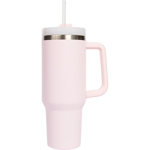 Mug de voyage sportif avec logo, 40 oz, en acier inoxydable, isotherme, pour café et bière, avec poignée et paille - Product Image 1