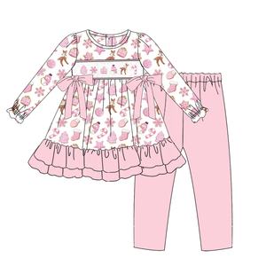 Wholesale Winter Smocked Kids Clothes <strong>Baby</strong> <strong>Girl</strong> Sweet Candy Cane Bloomer Set pink <strong>Christmas</strong> <strong>Girls</strong> <strong>Outfits</strong> - Product Image 2
