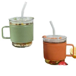 Offre Spéciale – Tasse en Verre Premium de 350 ml au Design Moderne avec Couvercle et Paille pour Activités de Plein Air - Product Image 1