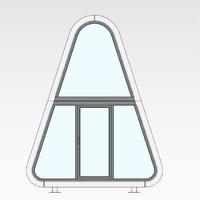 Capsule spatiale triangulaire tendance pour hébergement mobile, maison de vacances extérieure, préfabriquée en acier double couche, étanche et résistante au vent