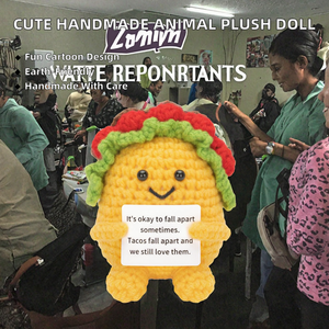 ตุ๊กตาสัตว์การ์ตูนน่ารัก พลังบวก ตลกขบขัน  แบบนูนลาย  ขนาดเล็ก  ทำมือ  ถักนิตติ้ง  เป็นมิตรกับสิ่งแวดล้อม  ของขวัญคริสต์มาสสำหรับเด็ก - Product Image 2